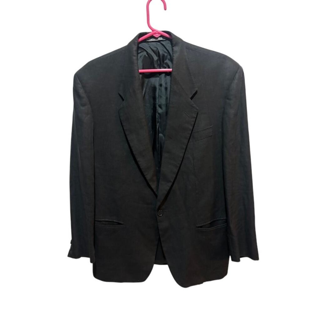 Lubiam Made Italy 100% Irish Linen Sport Coat Blazer 40R Black Joseph's Portland